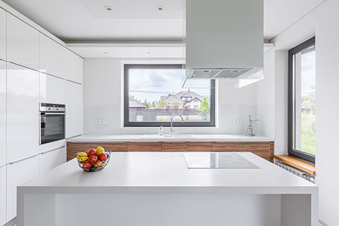 Supreme White Diamondstone small kitchen